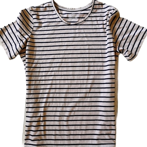 PLUS Carroll Reed navy beige top t-shirt 1X - Picture 1 of 8
